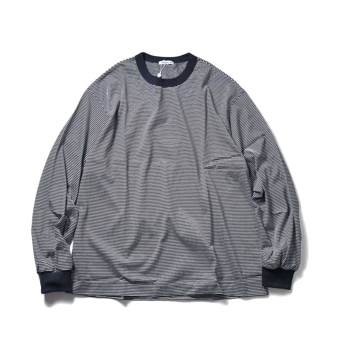 UNIVERSAL PRODUCTS / BORDER L/S T-SHIRT (Black)正面