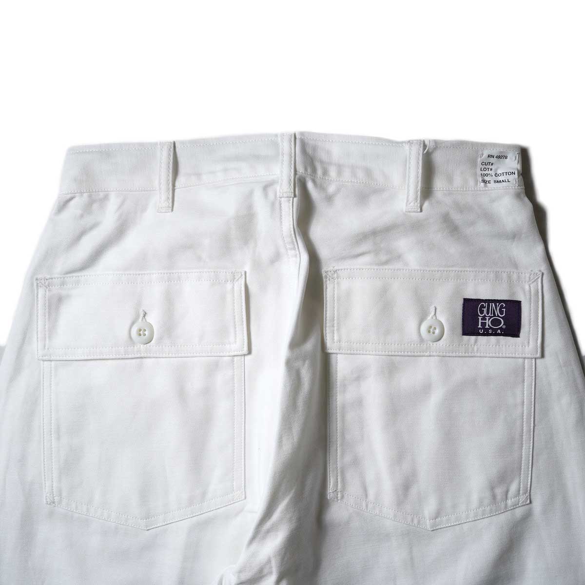 UNIVERSAL PRODUCTS / Gung Ho 1tuck Baker Pants (Ivory)ヒップポケット
