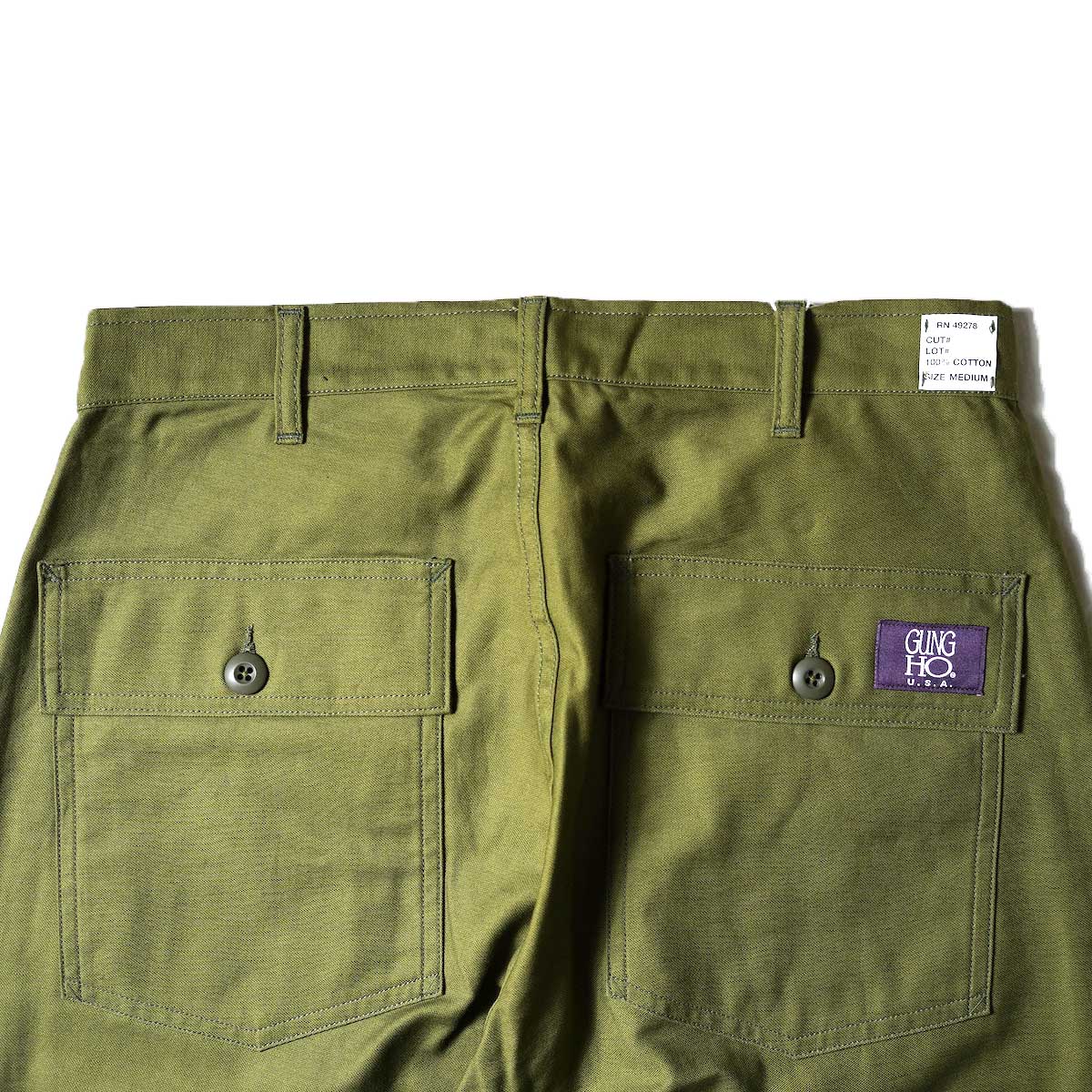 UNIVERSAL PRODUCTS / Gung Ho 1tuck Baker Pants (Olive)ヒップポケット