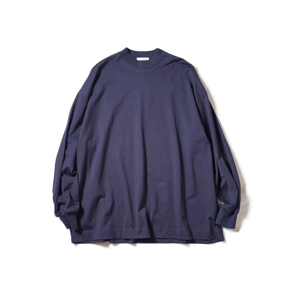 UNIVERSAL PRODUCTS / MOCK NECK L/S T-SHIRT (Navy)