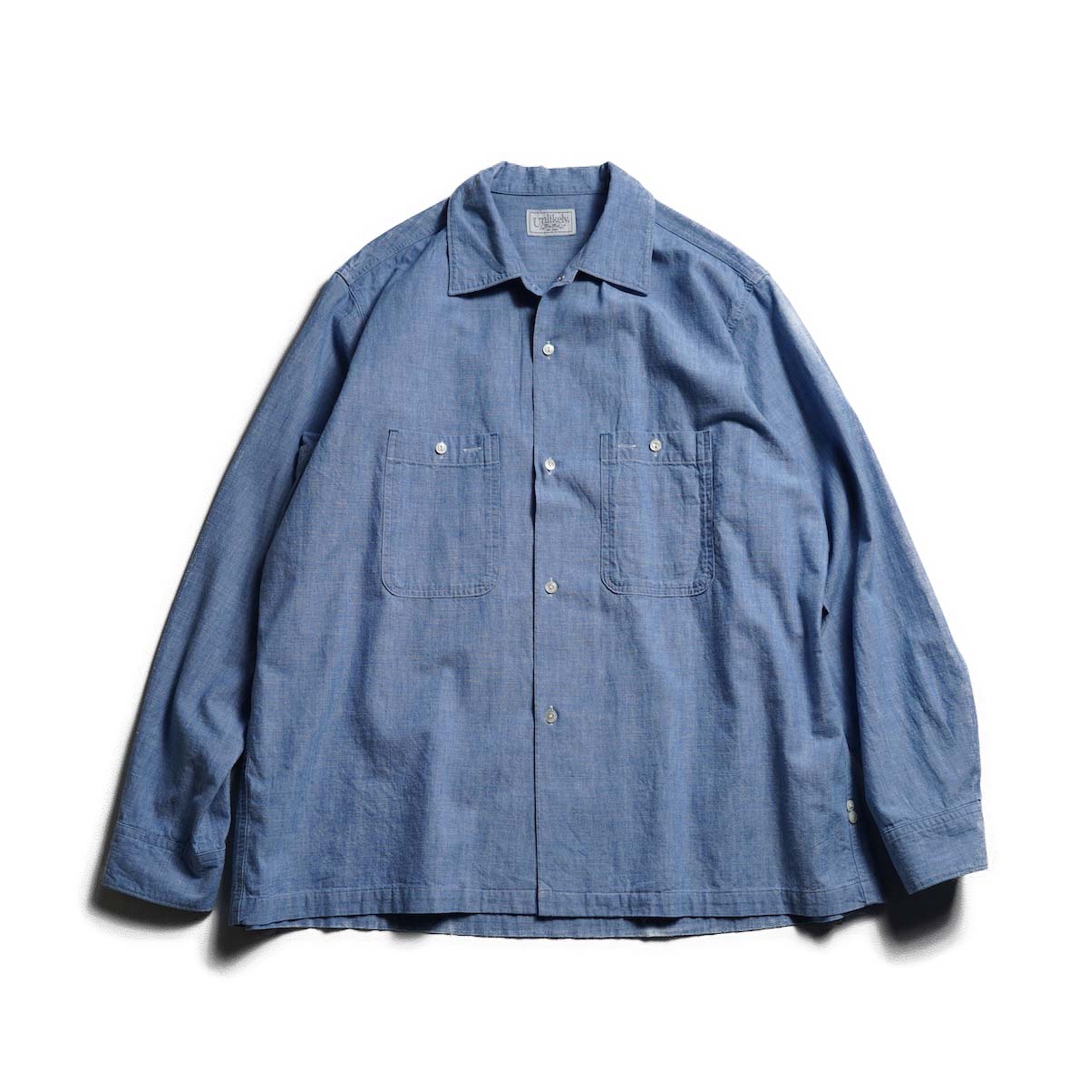 Unlikely / Unlikely Open Collar Chambray with Flower (Indigo)