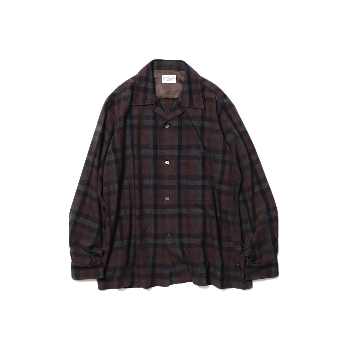 Unlikely / Unlikely 60s Sports Shirt Cotton/Rayon (Brown Plaids)