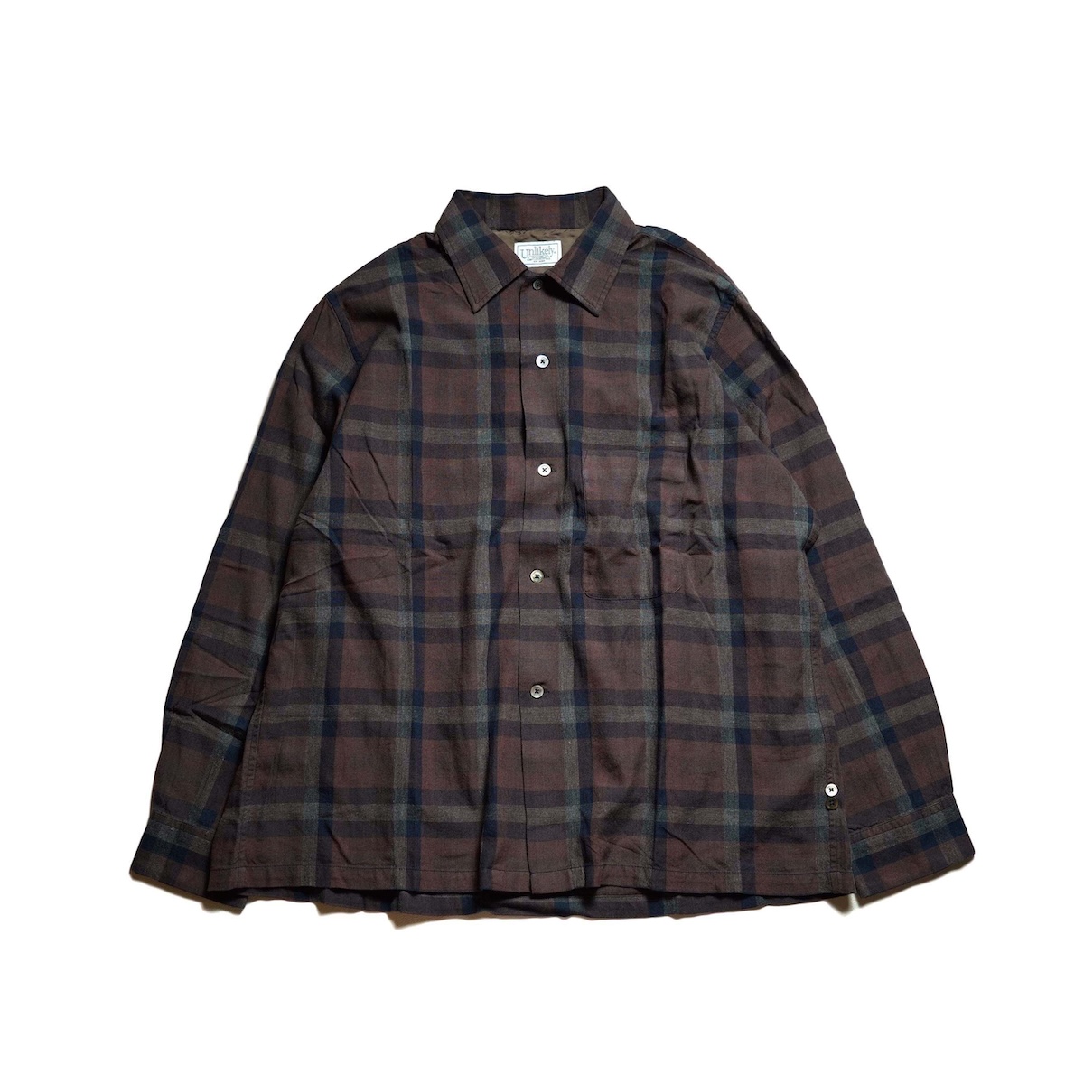 Unlikely / Unlikely 60s Sports Shirt Cotton/Rayon (Brown Plaids)