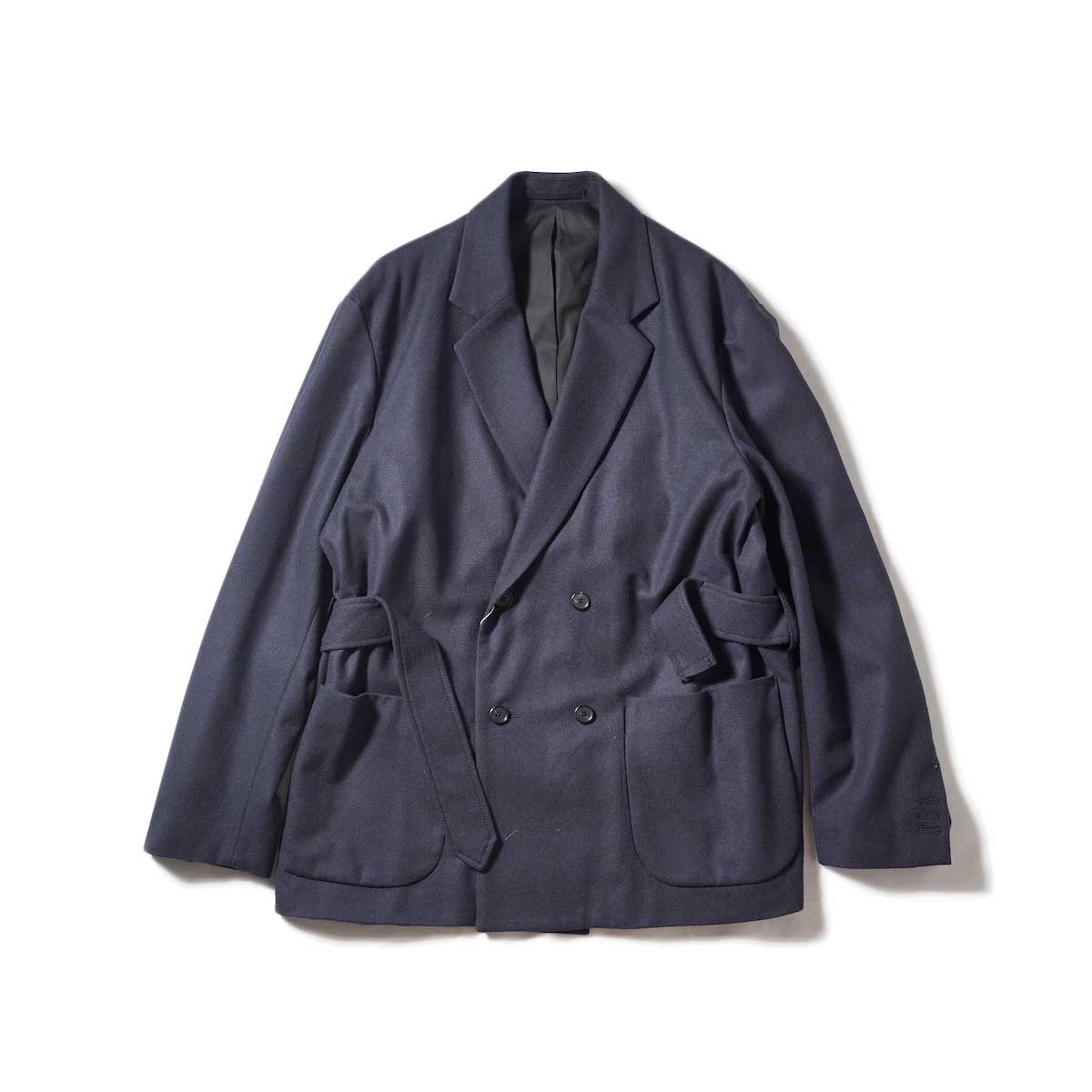 UNUSED / US2250 Belted Double-Breasted Jacket (Navy)