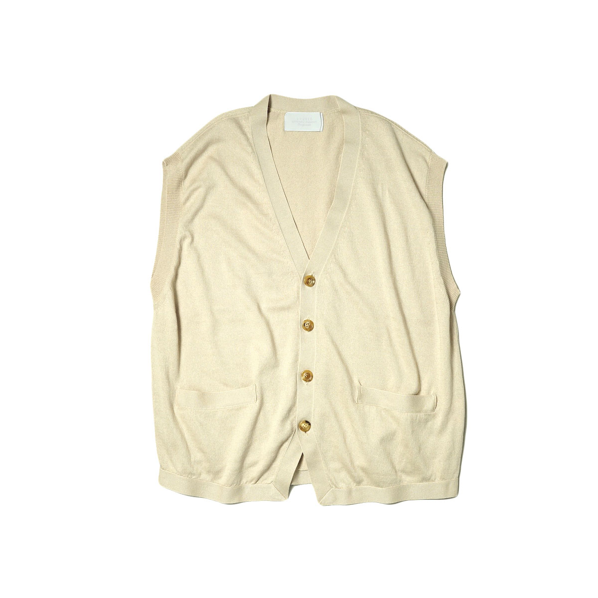 UNUSED / US2322 12G Cardigan Vest (Beige)