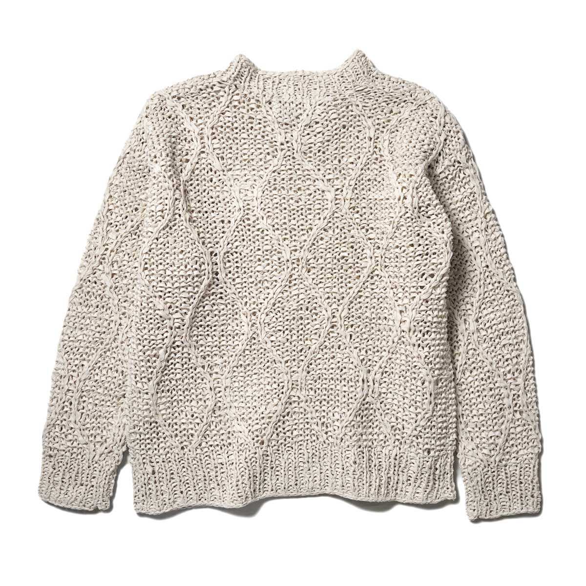 UNUSED / US2336 Gourd Pattern Hand-Knitted Crewneck Sweater (Off White) 背面