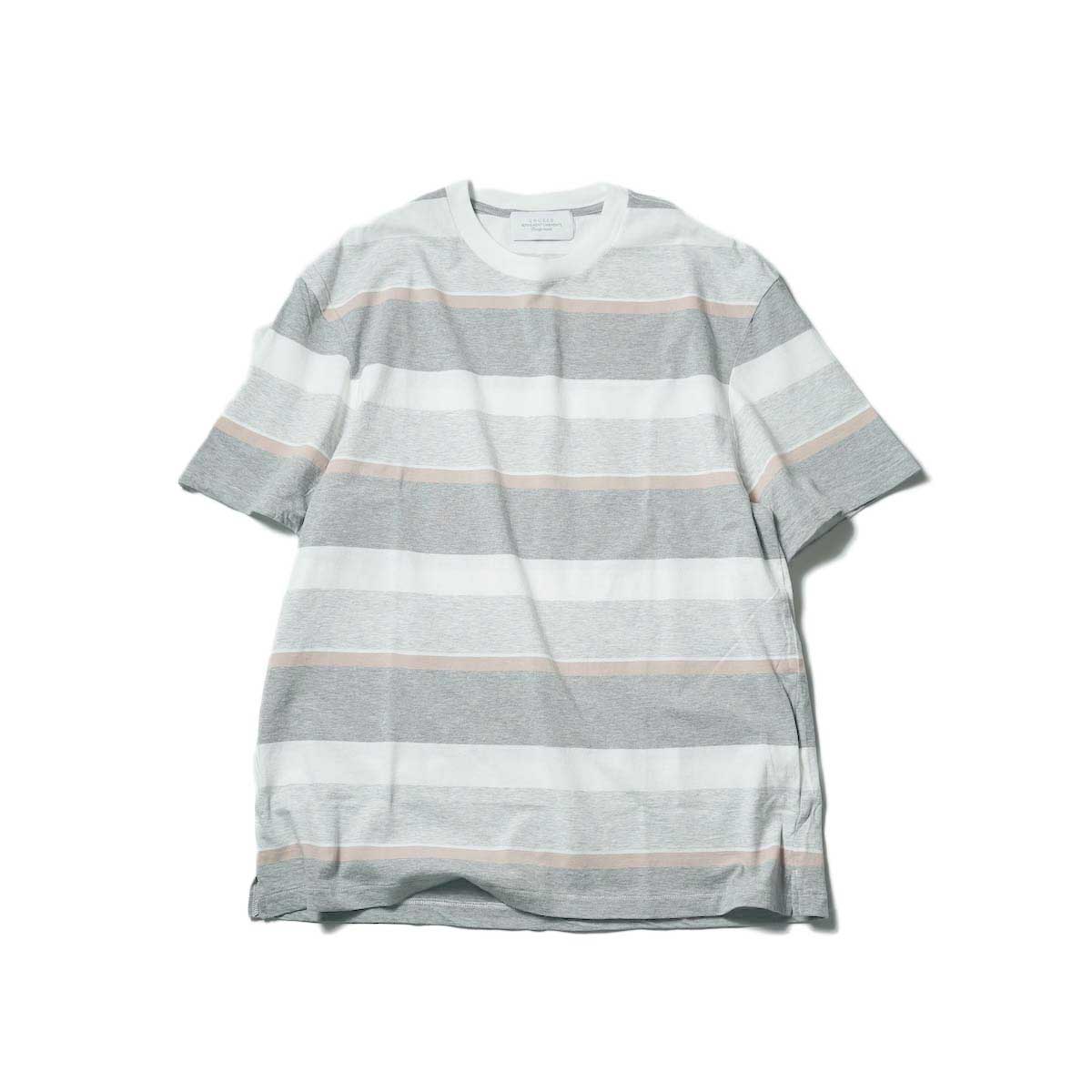 UNUSED / US2343 Border T-shirt (Pink × White)