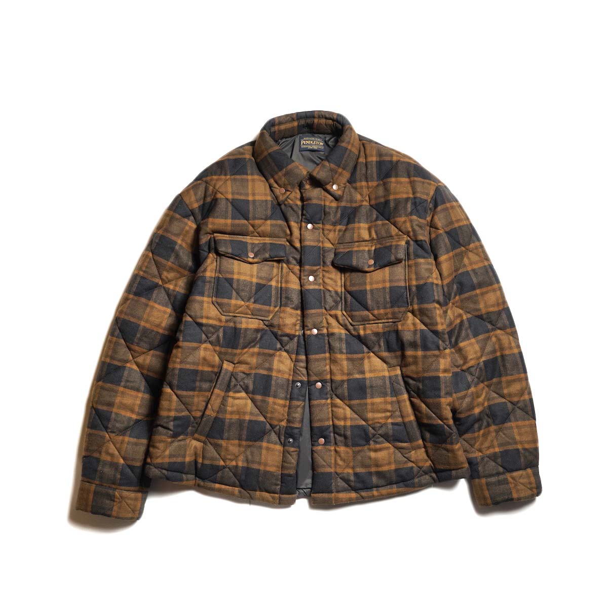 UNUSED×PENDLETON / US2585 Padding quilted check shirt (Brown×Black)