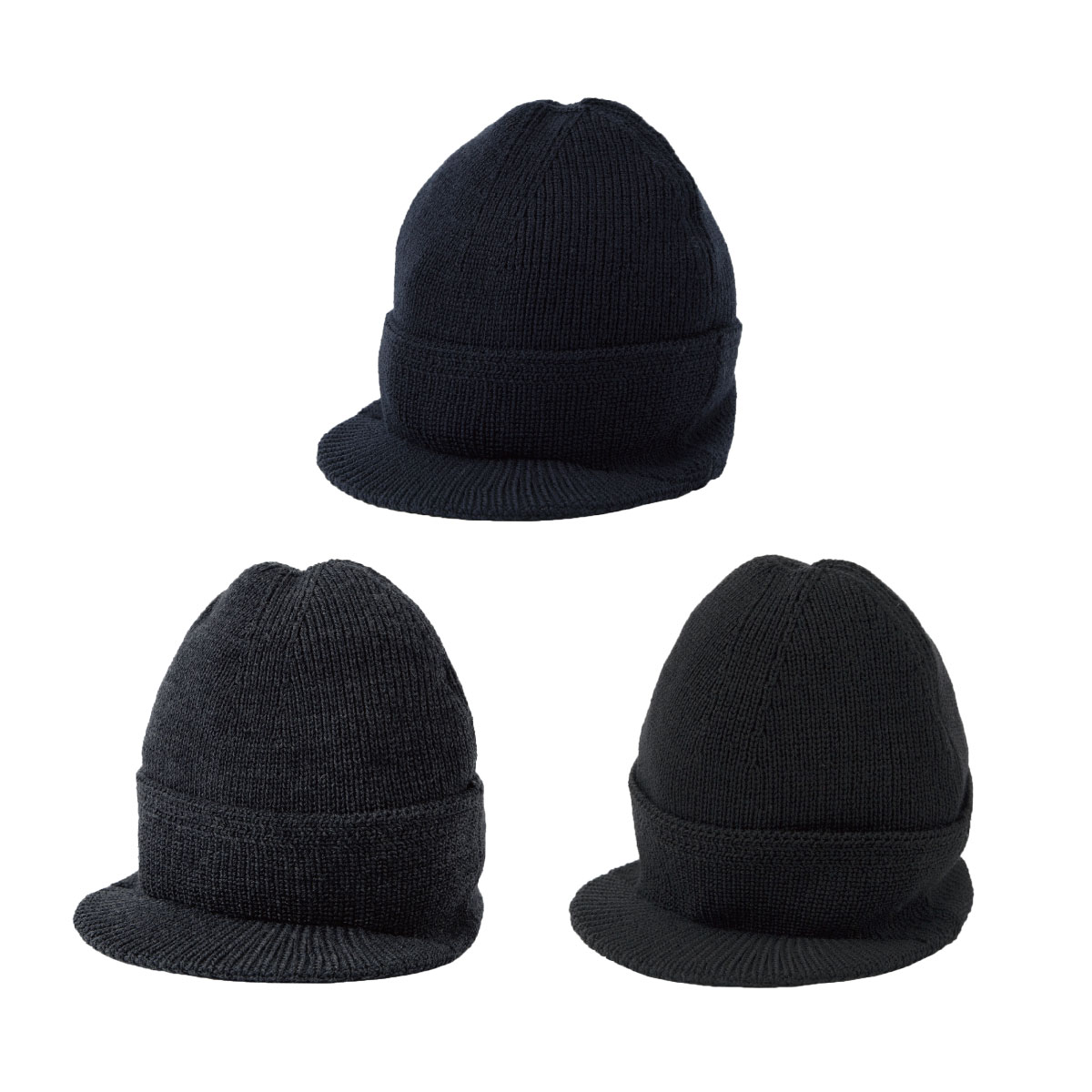 VISVIM SPORT / VS VISOR KNIT BEANIE (Black,Navy,Grey)