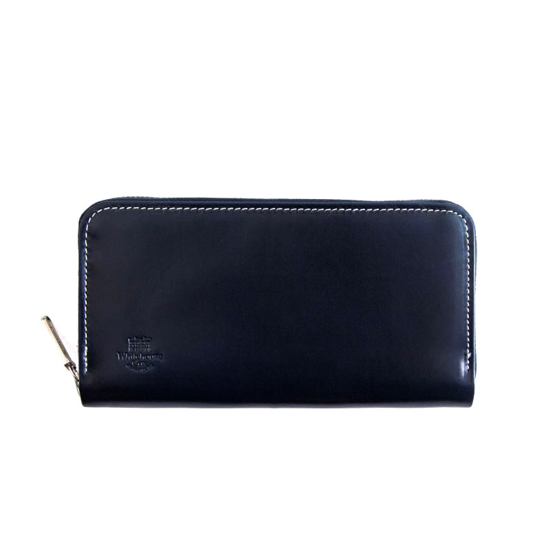 WHITEHOUSE COX / S2622 LONG ZIP WALLET / HOLIDAY LINE -NAVY×PURPLE