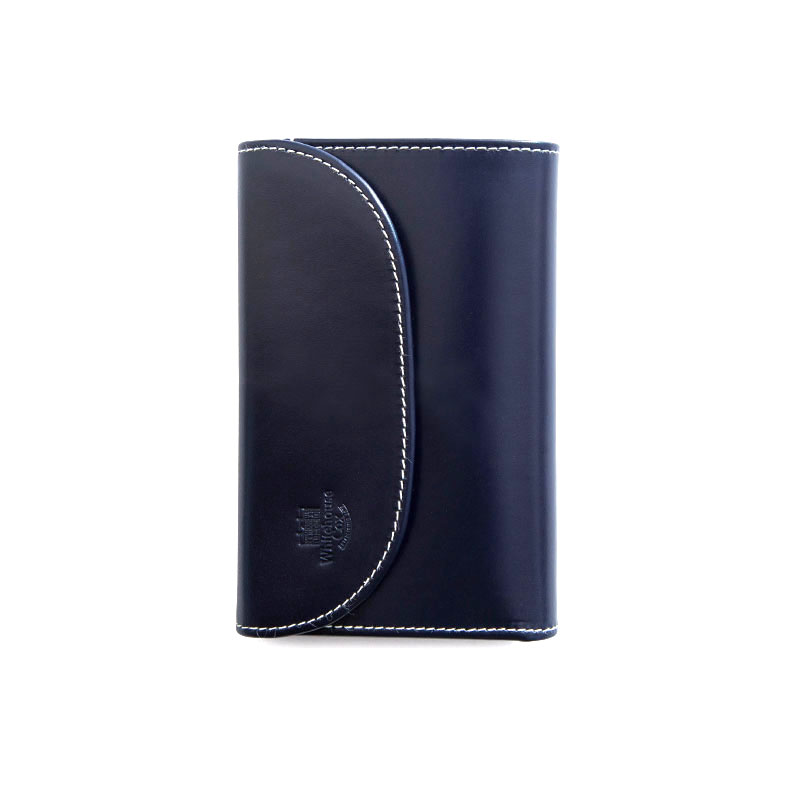 WHITEHOUSE COX / S7660 3FOLD WALLET / HOLIDAY LINE  -NAVY×PURPLE
