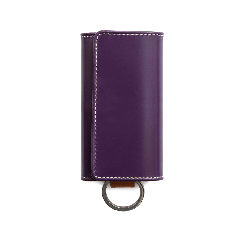WHITEHOUSE COX / S9692 KEY CASE WITH RING / HOLIDAY LINE  -PURPLE×NEWTON