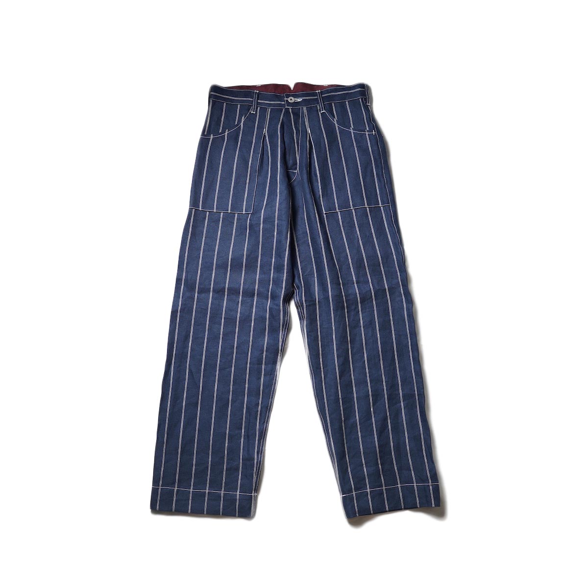 Willow Pants / P-001 Linen Navy Stripe