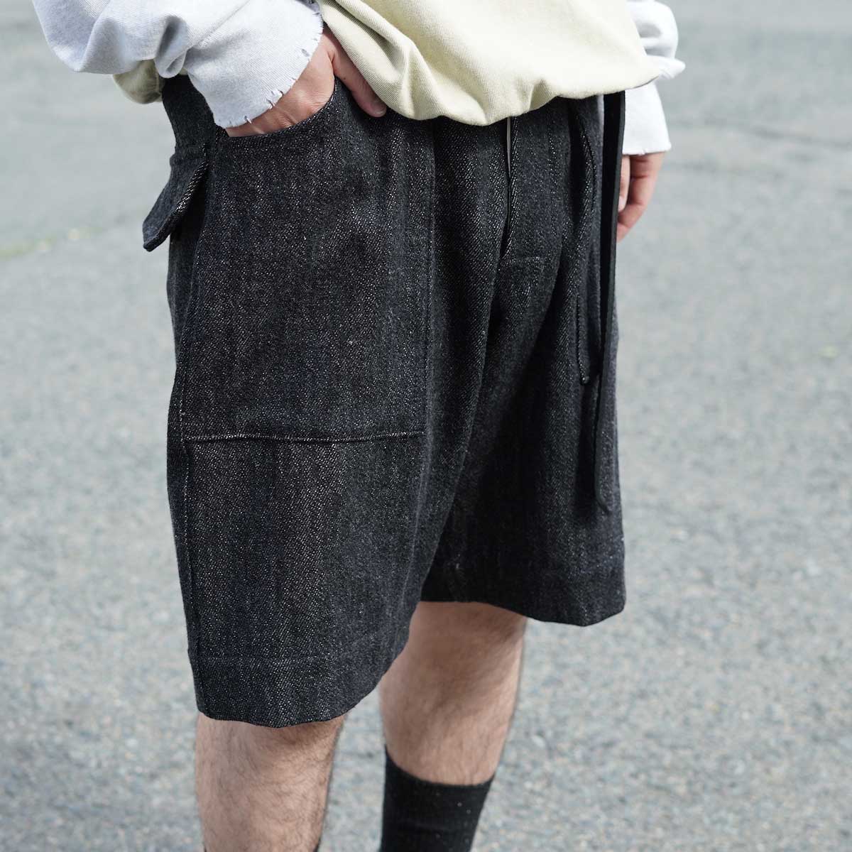 Willow Pants / P-001S - Denim Short Pants (Black Denim)172cm/size1着用③