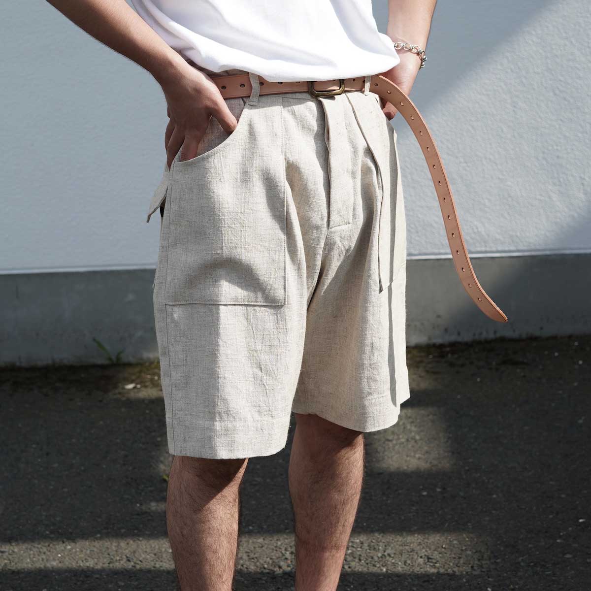 Willow Pants / P-001S - Dead Stock Short Pants (Natural)172cm/size0着用②
