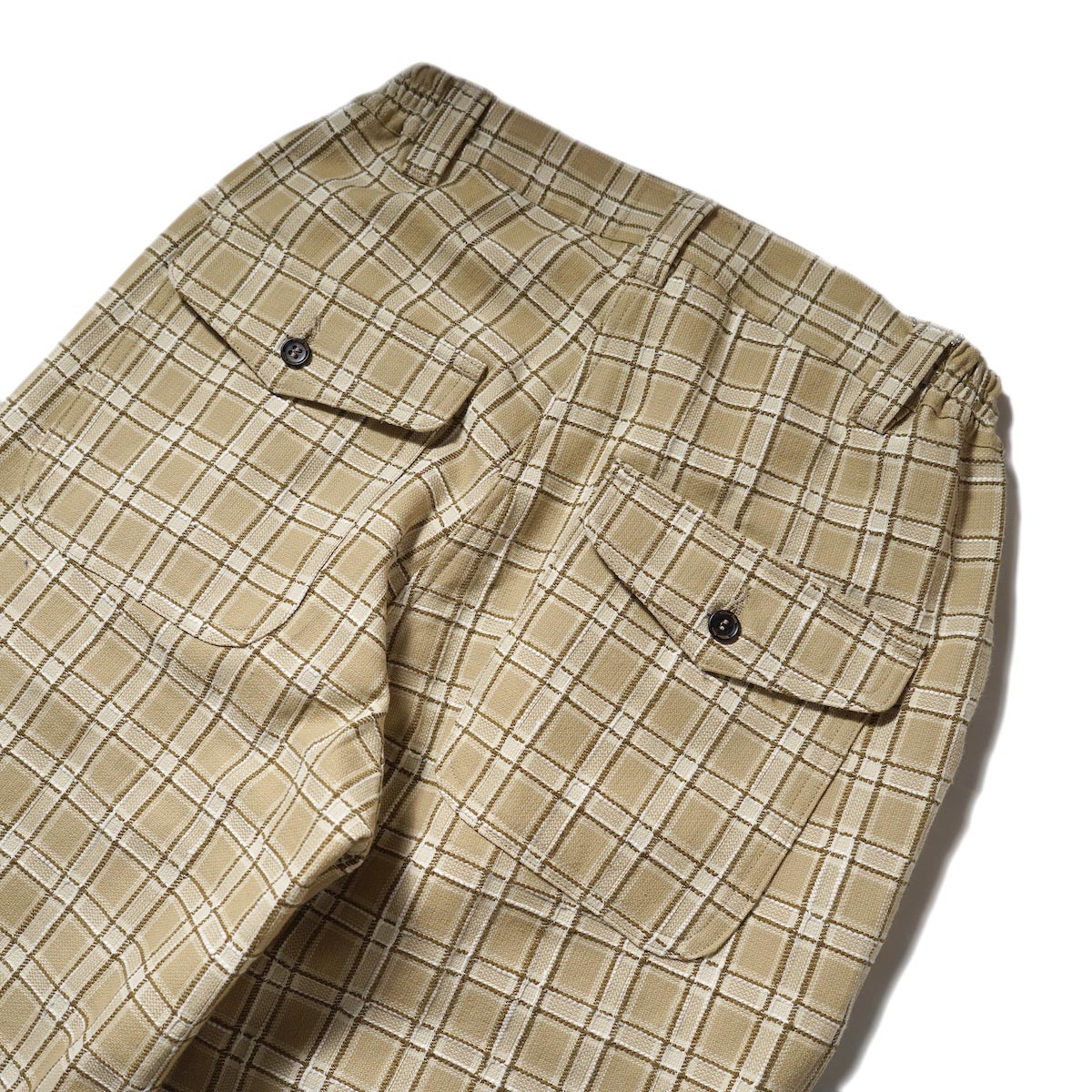 Willow Pants / P-008 - Dead Stock Beige Check Pants ヒップポケット