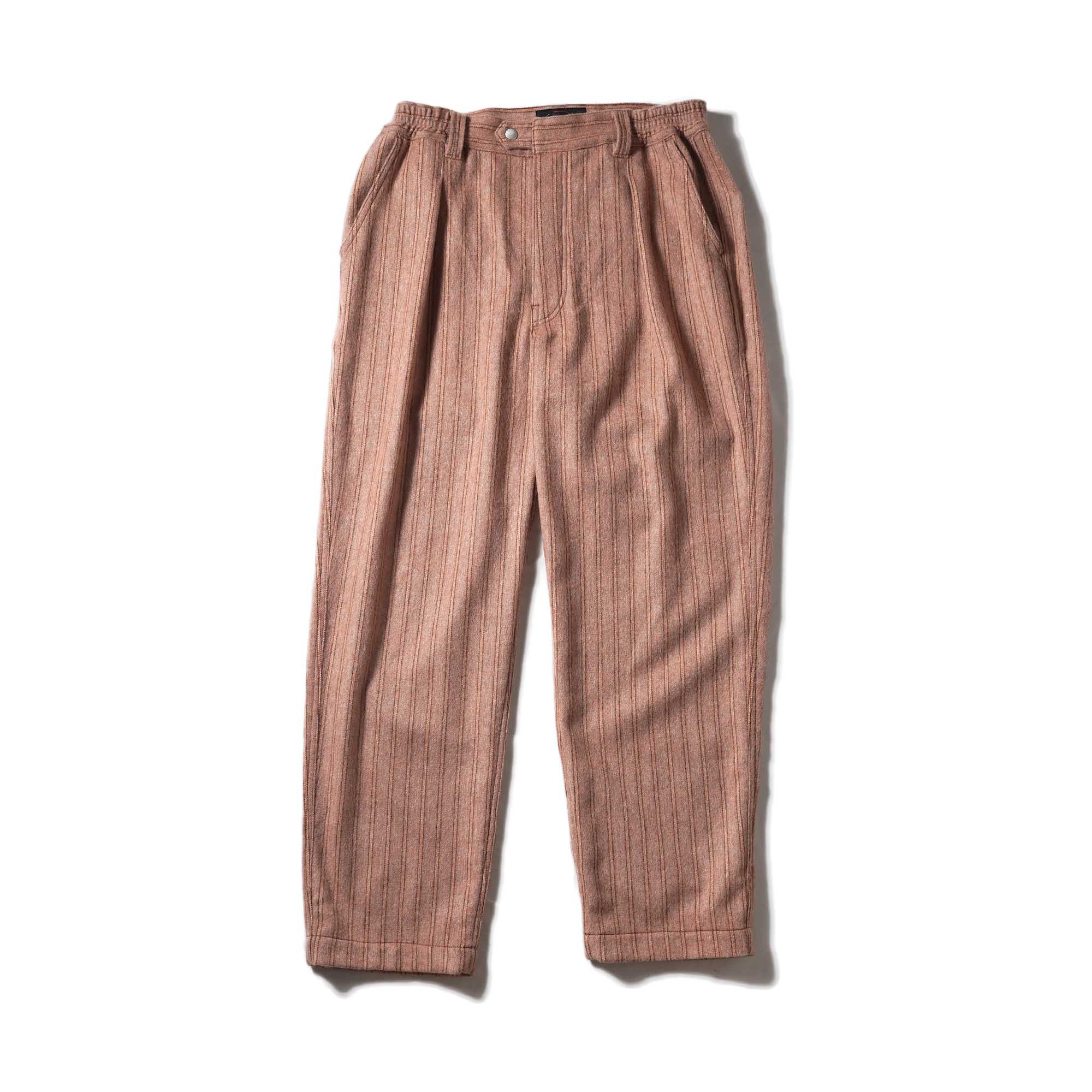Willow Pants / P-008 - Dead Stock Pink Stripe Wool Pants (Pink)