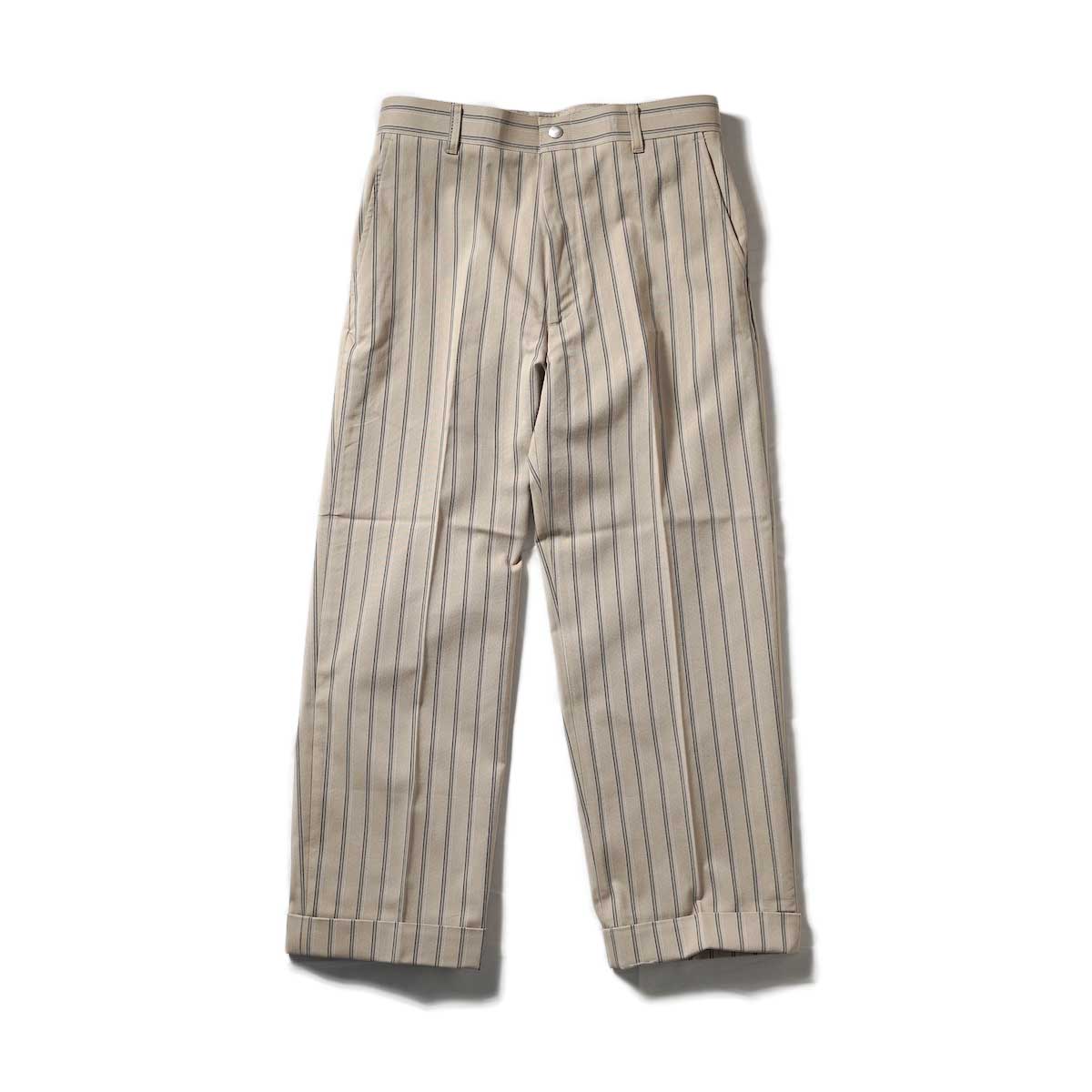 Willow Pants / P-009 - Dead Stock Beige Stripe Pants 正面