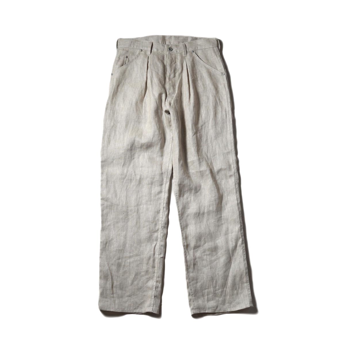 Willow Pants / P-010 - Dead Stock Linen Painter Pants (Natural) 正面