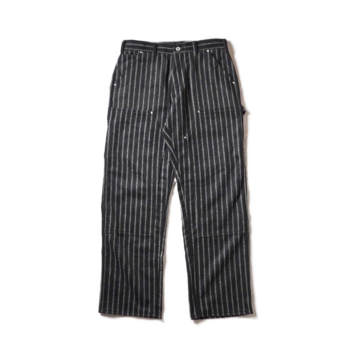 Willow Pants / P-013 Car Pants - Stripe (Black×Gray)