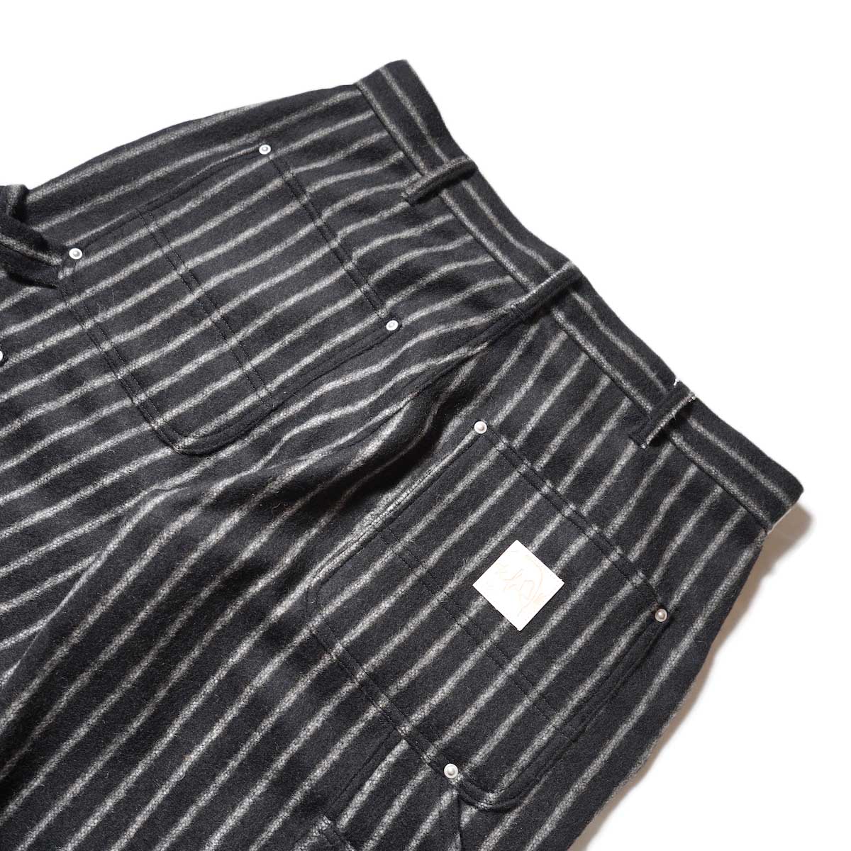 Willow Pants / P-013 Car Pants - Stripe (Black×Gray)ヒップ