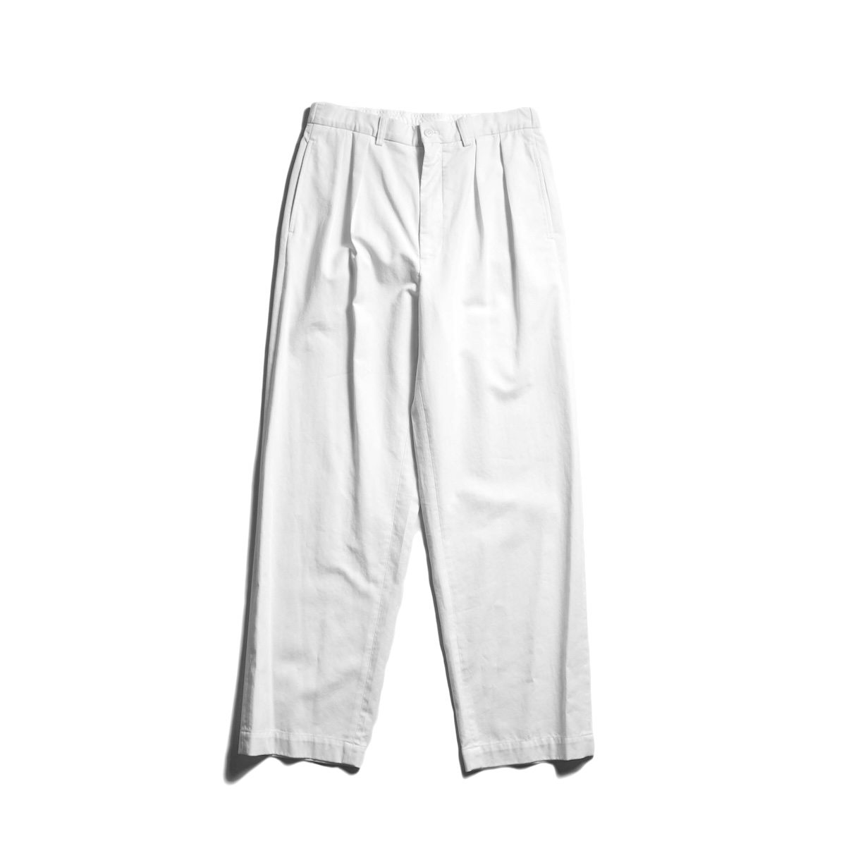 Y / ORGANIC COTTON TENCEL CHINO TROUSERS  (White)
