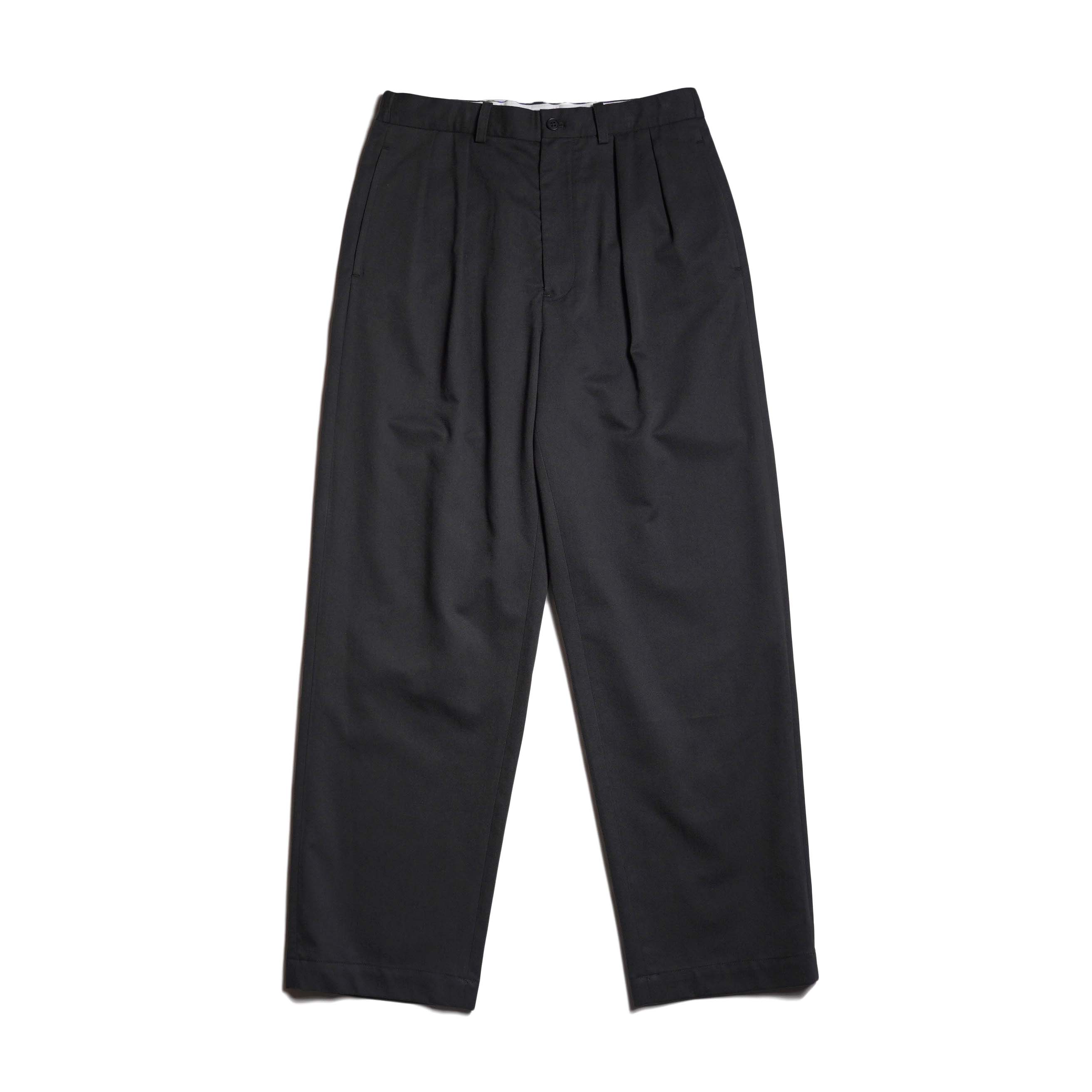 Y / ORGANIC COTTON TENCEL CHINO TROUSERS (Black)