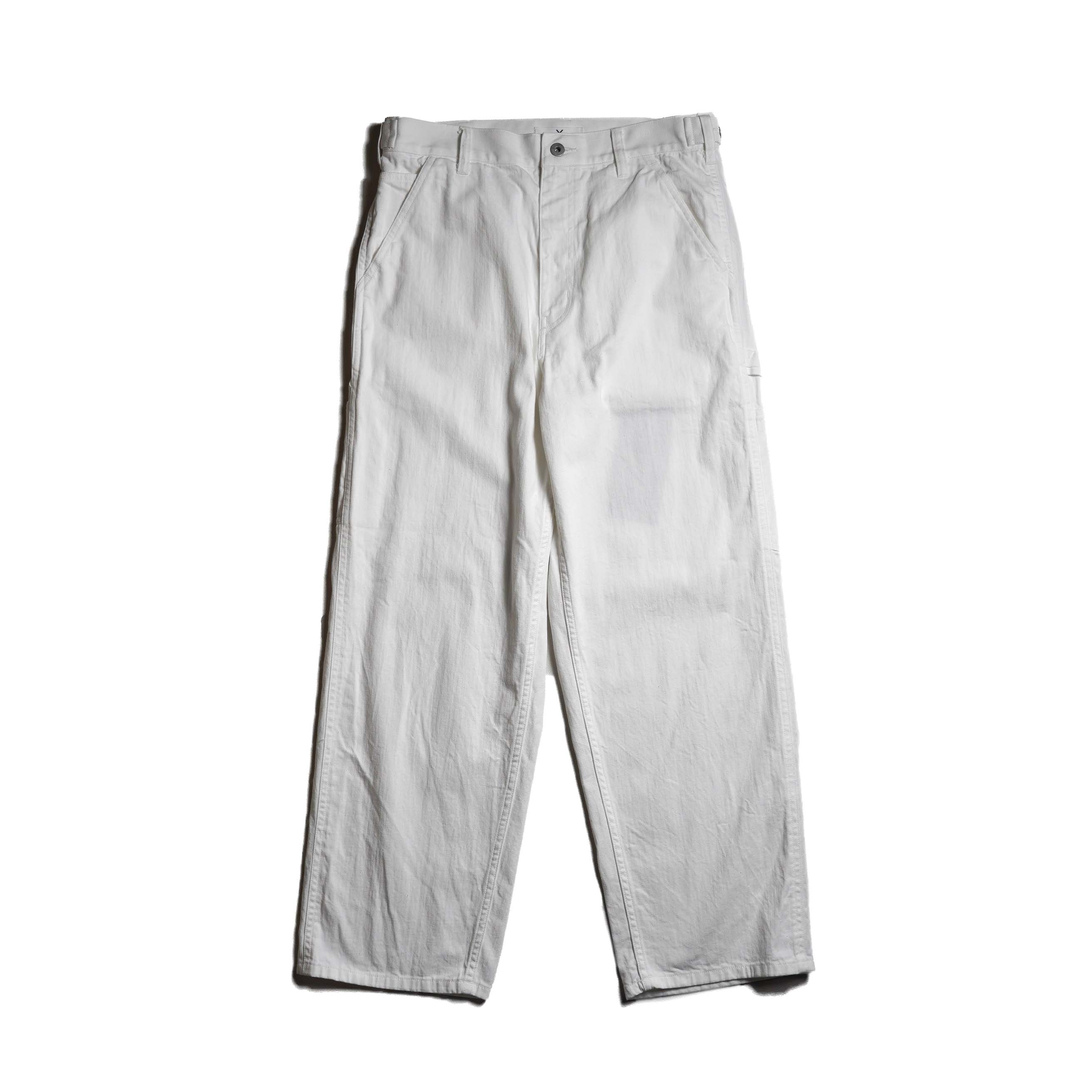 Y / ORGANIC COTTON LIGHT DENIM PAINTER PANTS  (White)