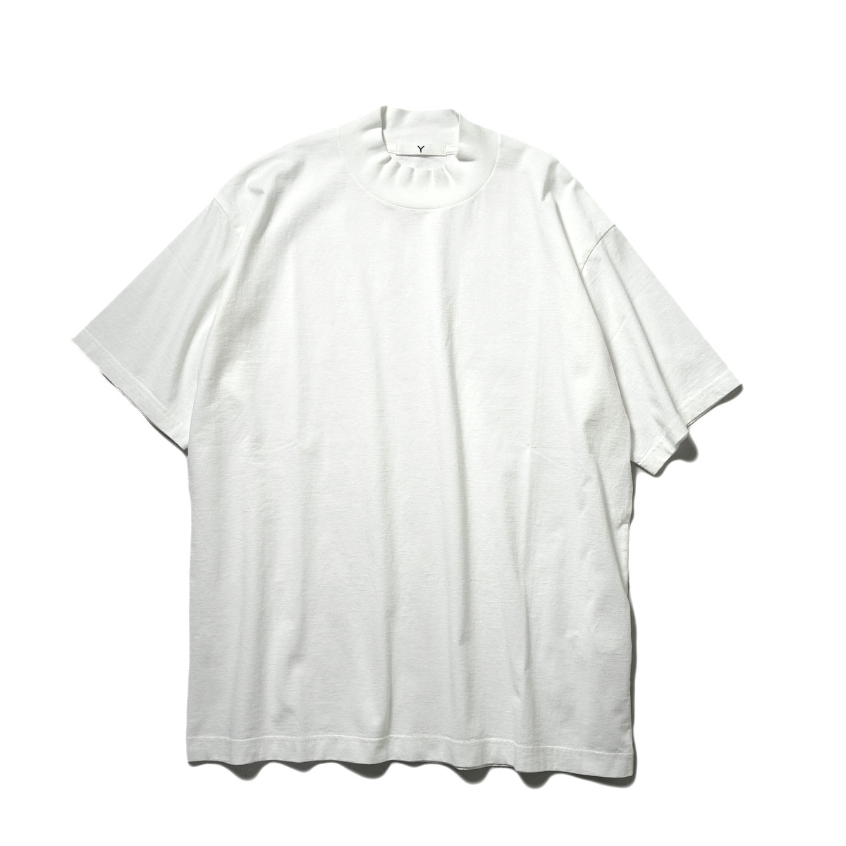 Y / ORGANIC COTTOM JERSEY MOCK NECK S/S T (White)