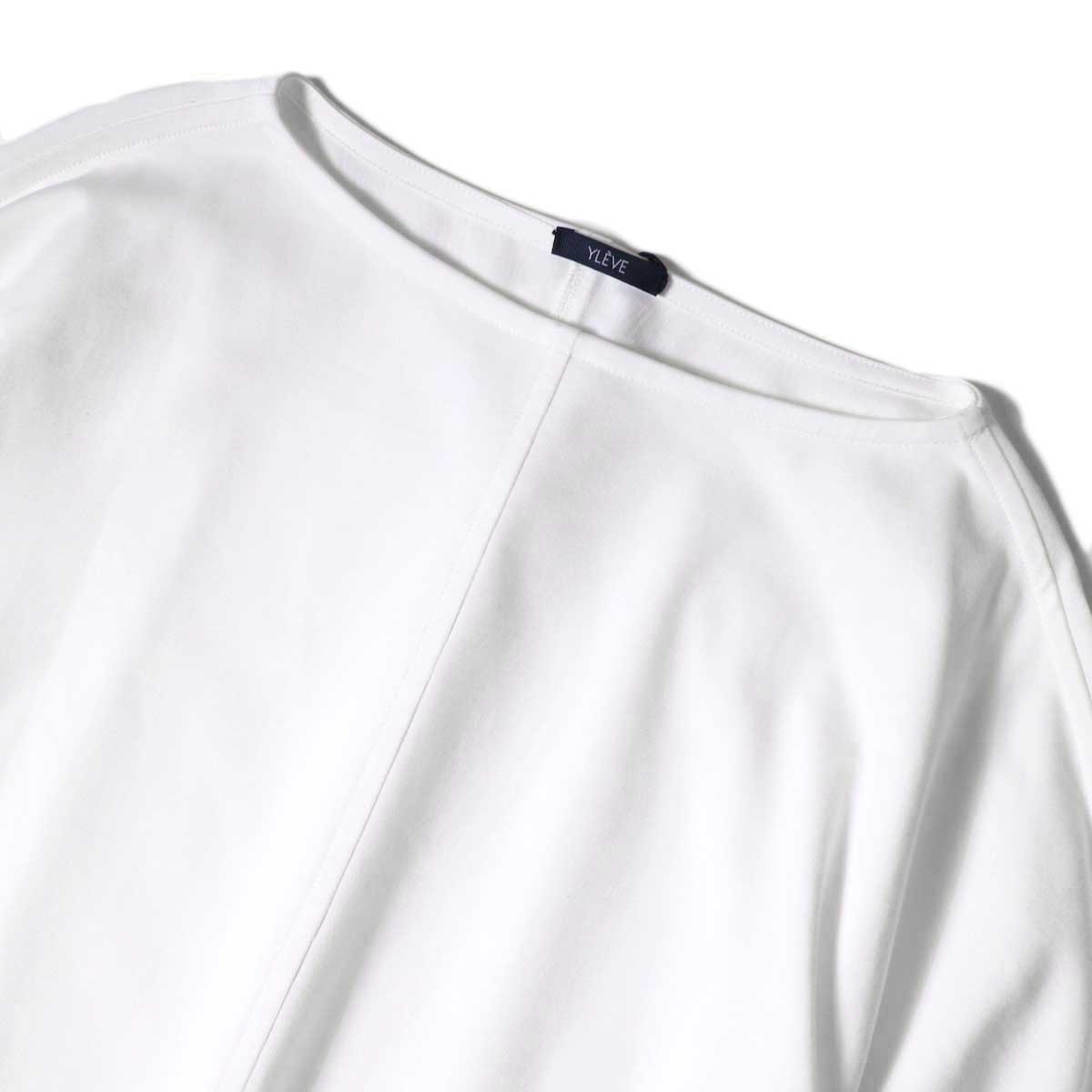 YLEVE / ORGANIC COTTON HIGH COUNT JERSEY OP (White) ネック