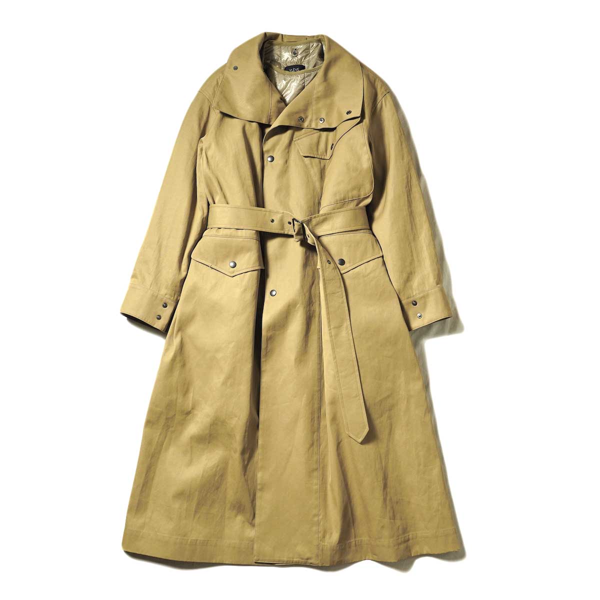 YLEVE / HIGH COUNT COTTON GABARDINE WITH QUILT LINING COAT (Wood)