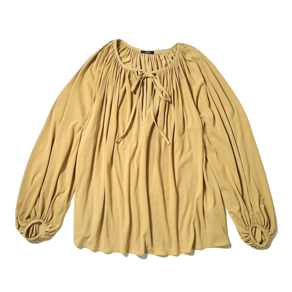 YLEVE / COTTON LINEN SHEER JERSEY PEASANT BL (Ocre)