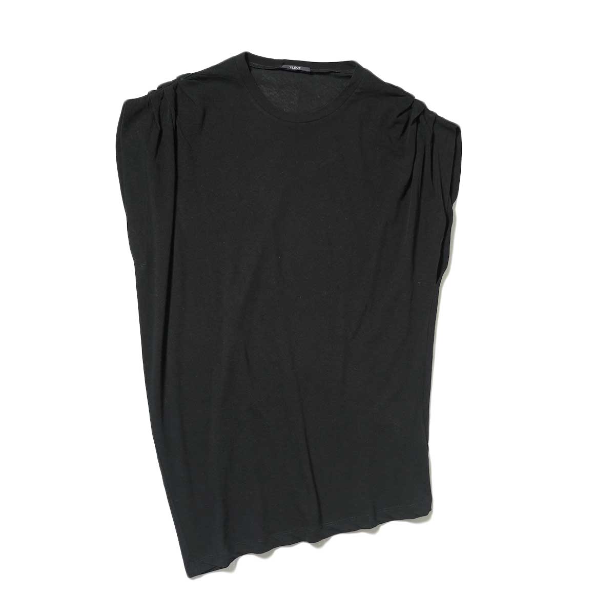 YLEVE / COTTON LINEN SHEER JERSEY TACK N/S P/O (Black)