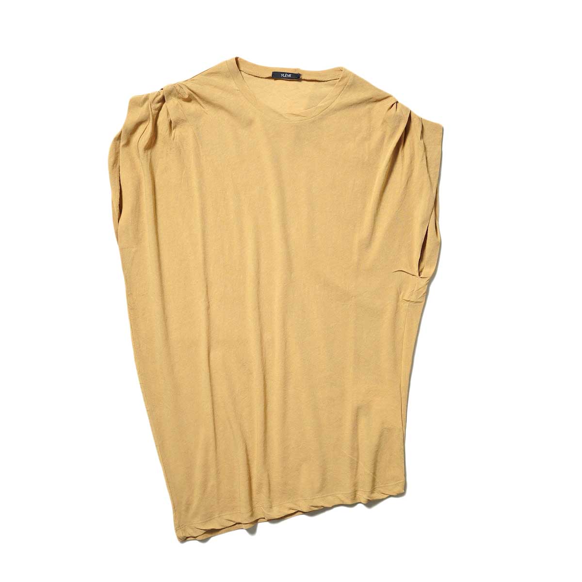 YLEVE / COTTON LINEN SHEER JERSEY TACK N/S P/O (Ocre)