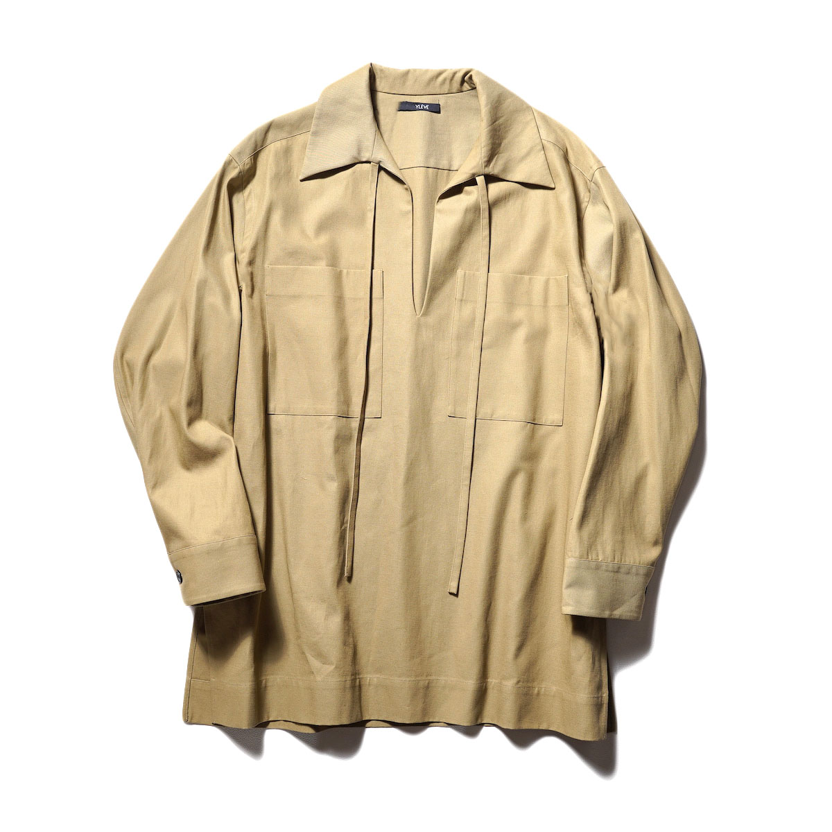 YLEVE / COTTON LINEN HIGH TWIST GABARDINE TUNIC (Khaki)