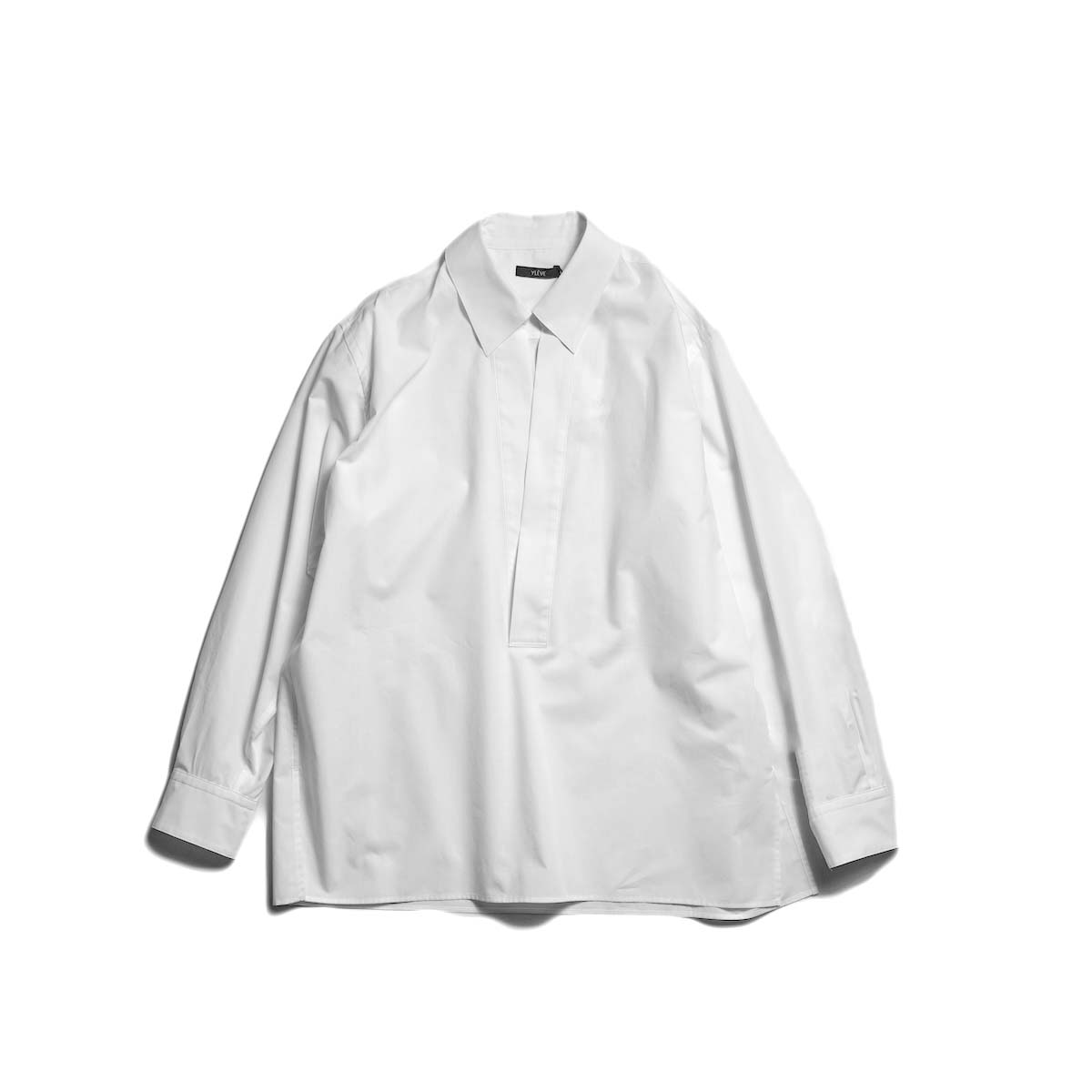 YLEVE / COTTON SILK TYPEWRITER SKIPPER SHIRT (White)