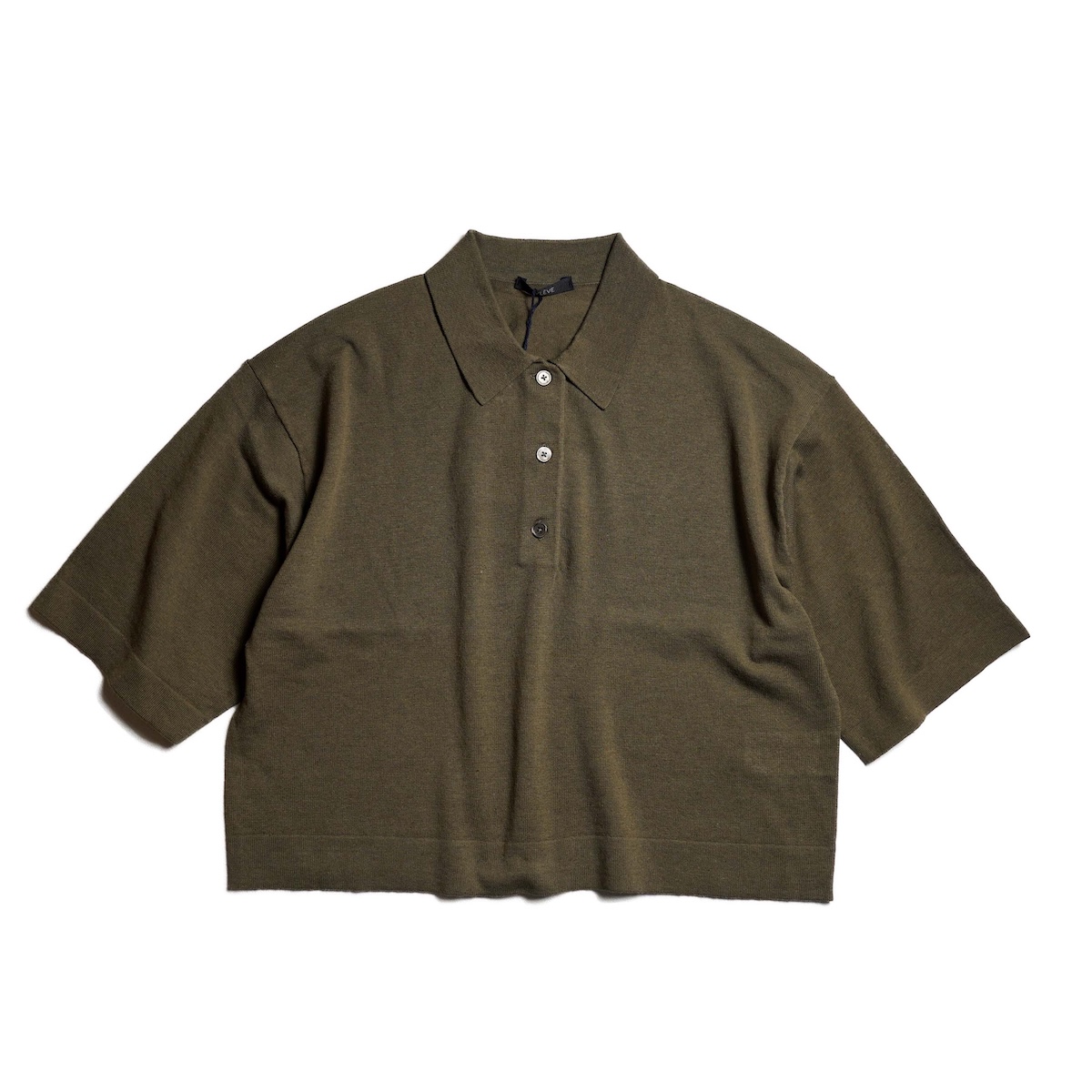 YLEVE / COTTON LINEN KNIT POLO (Khaki)