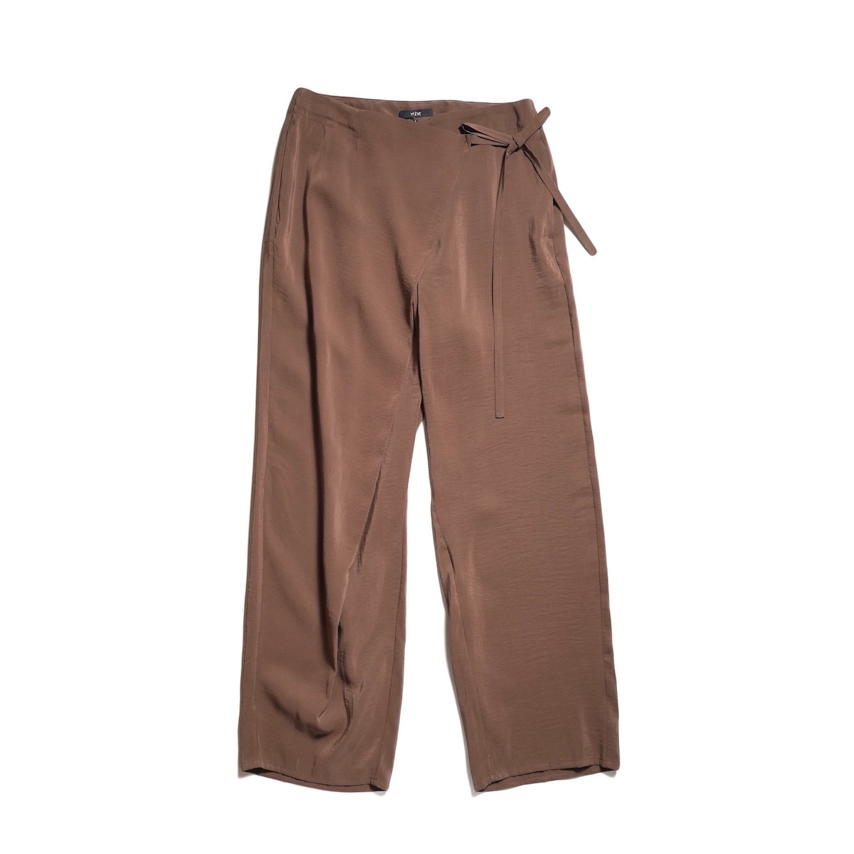 YLÈVE / RAYON-POLYESTER BROAD TROUSERS (Brown)