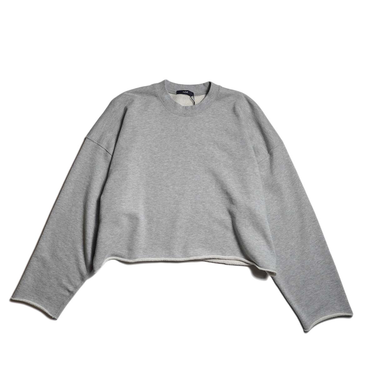YLEVE / SOFT COTTON CUT OFF SWEAT SHIRT (L.Grey)