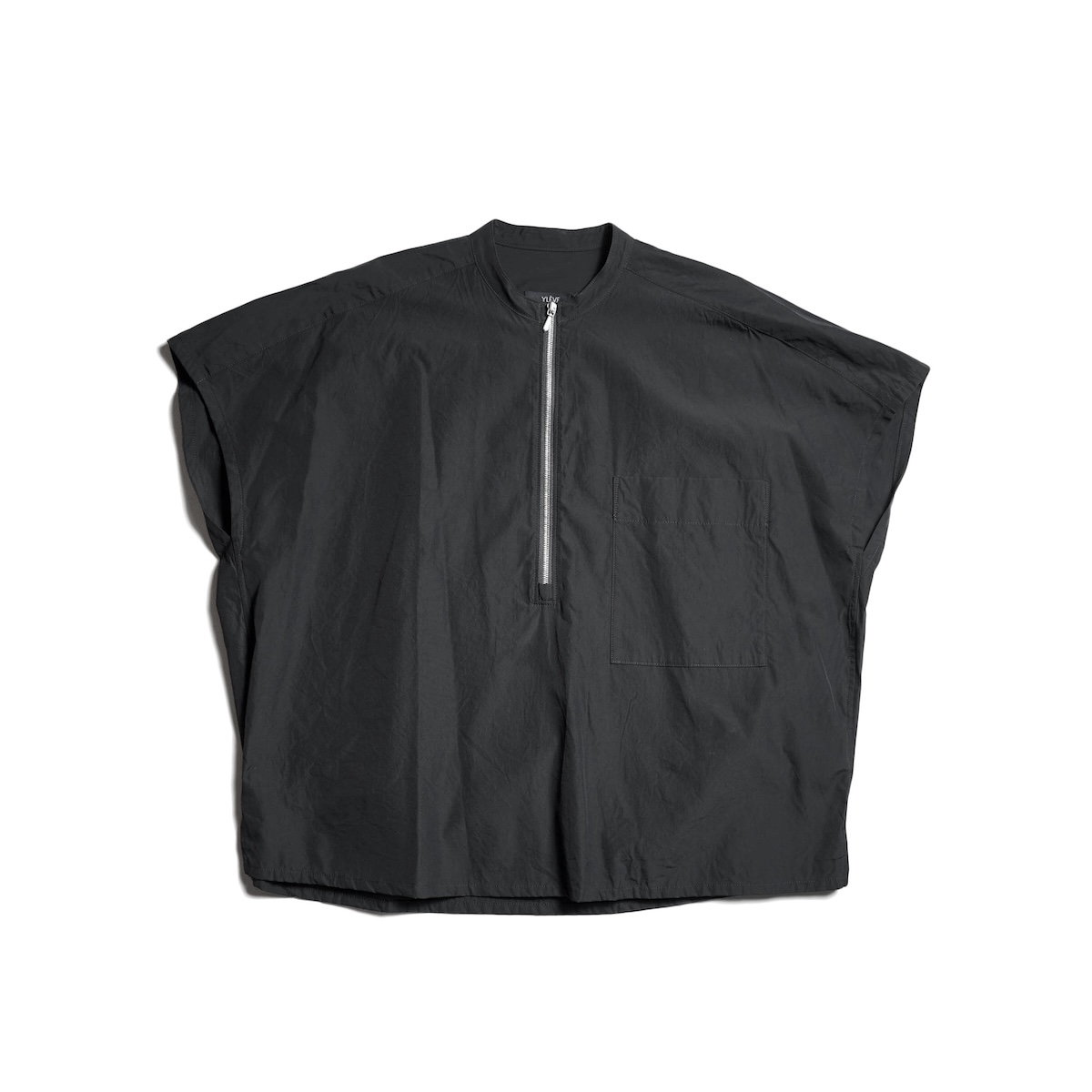 YLEVE / COTTON CUPRA HALF ZIP SHIRT (Black)